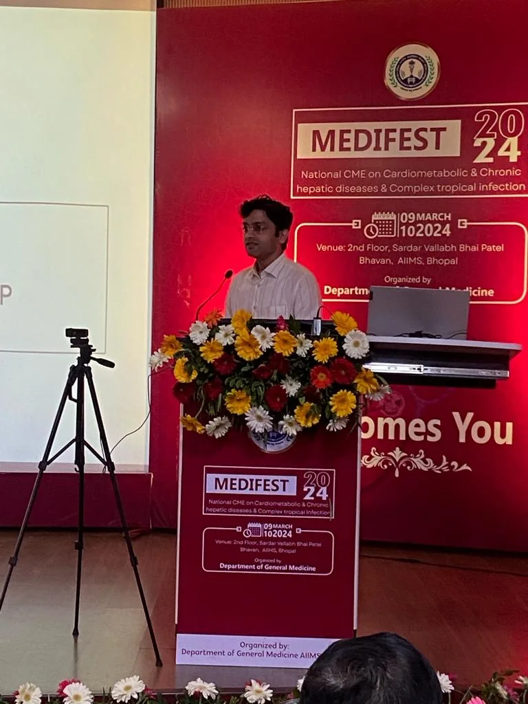Dr. Gaurav Khandelwal speaking at Medifest 2024 AIIMS Bhopal