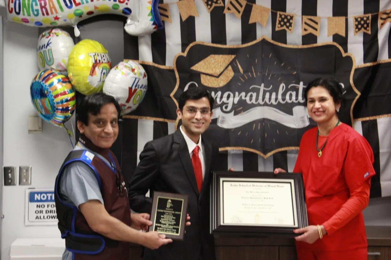 Dr. Gaurav Khandelwal receiving a fellowship certificate